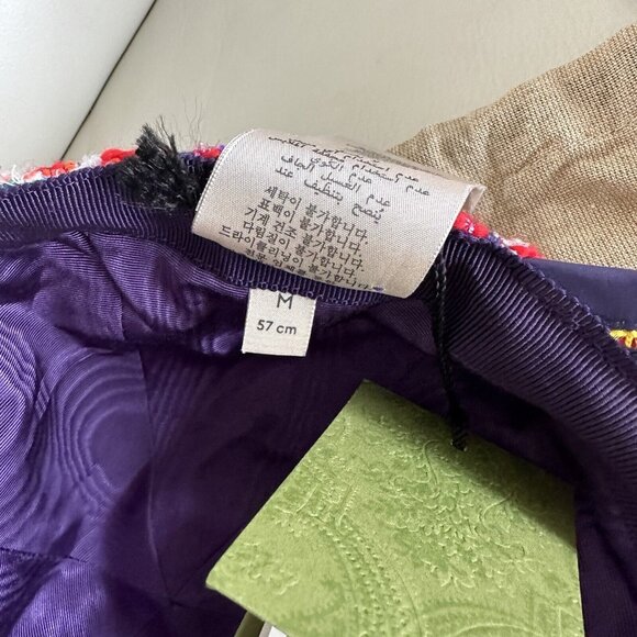 NWT Gucci Check Lamé Tweed Baseball Hat 'Multicolor SZ M - Picture 9 of 10